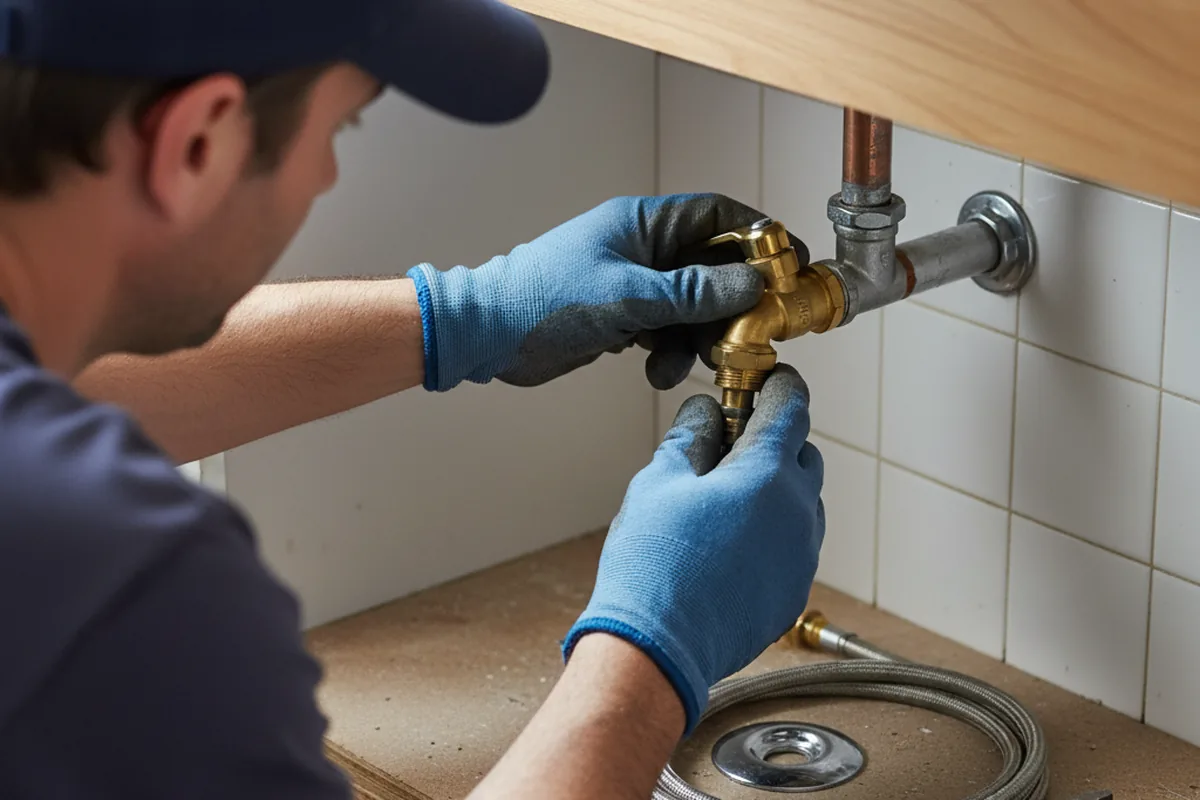 Shutoff valve and fitting work during Emergency Plumbing in Hampton